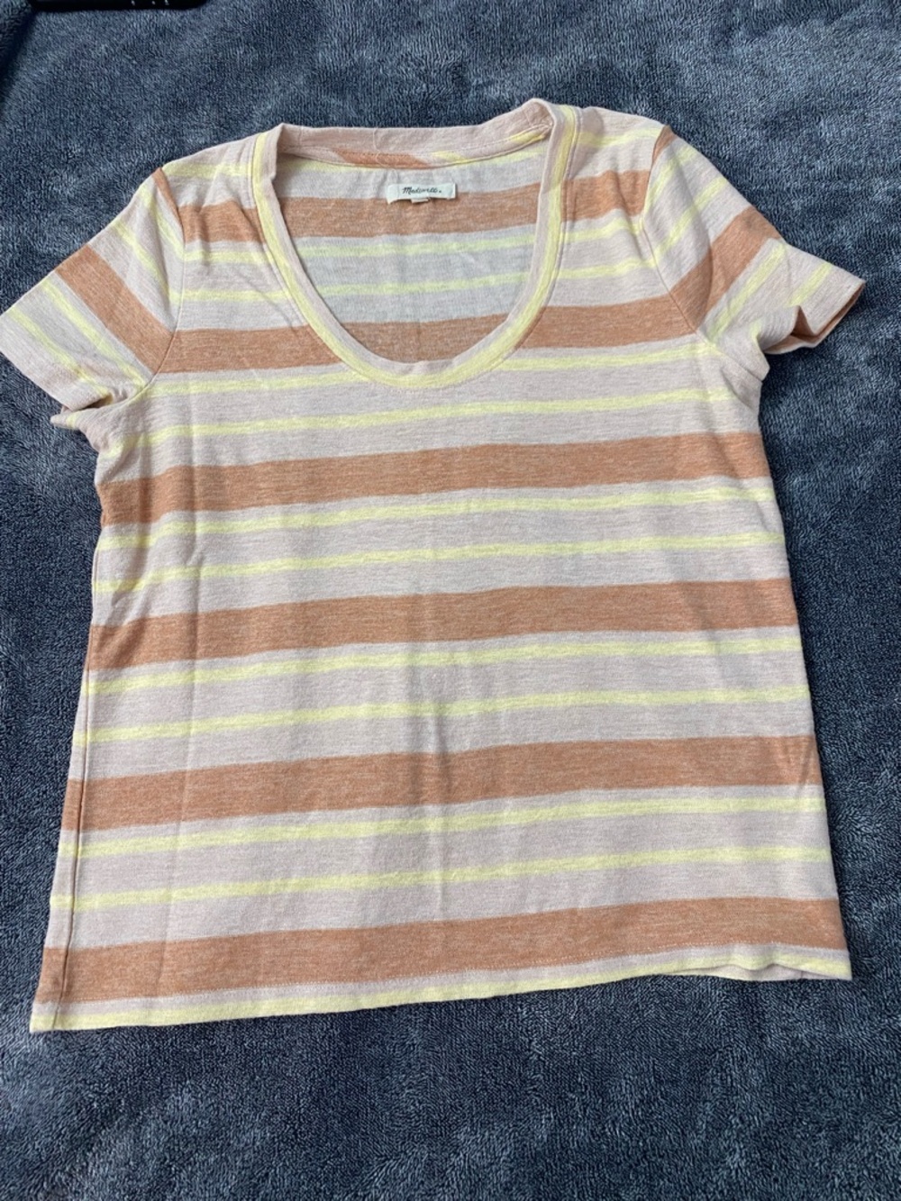 Neutral‎ Madewell Striped Scoop Neck Short Sleeve Tee Size Small